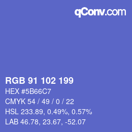 Color code: RGB 91 102 199 | qconv.com