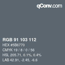 カラーコード: RGB 91 103 112 | qconv.com