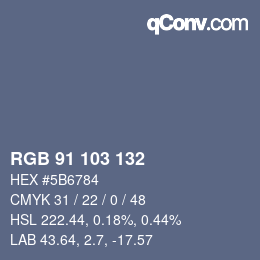 Color code: RGB 91 103 132 | qconv.com