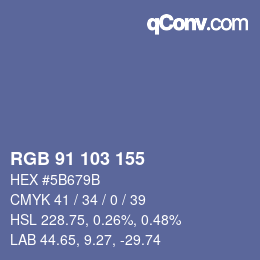 Color code: RGB 91 103 155 | qconv.com