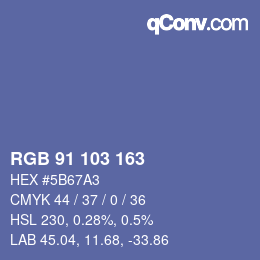 カラーコード: RGB 91 103 163 | qconv.com