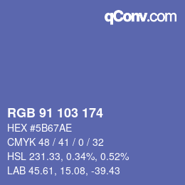 カラーコード: RGB 91 103 174 | qconv.com