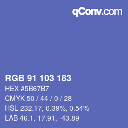 Color code: RGB 91 103 183 | qconv.com