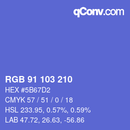 カラーコード: RGB 91 103 210 | qconv.com