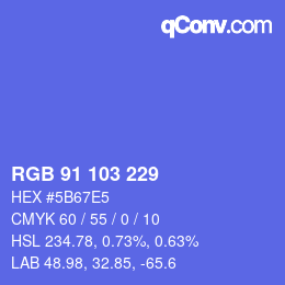 カラーコード: RGB 91 103 229 | qconv.com