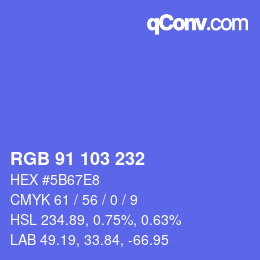 Color code: RGB 91 103 232 | qconv.com