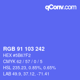 颜色代码: RGB 91 103 242 | qconv.com