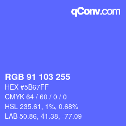 カラーコード: RGB 91 103 255 | qconv.com