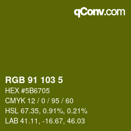 Color code: RGB 91 103 5 | qconv.com