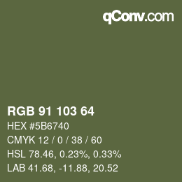 カラーコード: RGB 91 103 64 | qconv.com