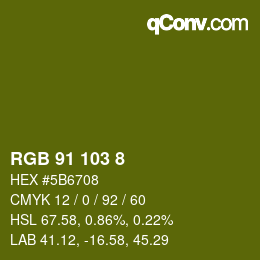 Farbcode: RGB 91 103 8 | qconv.com