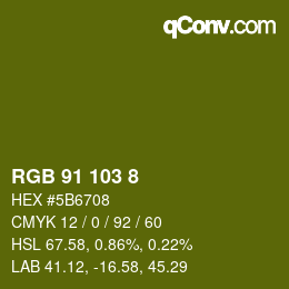Código de color: RGB 91 103 8 | qconv.com