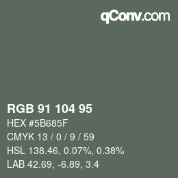 Code couleur: RGB 91 104 95 | qconv.com