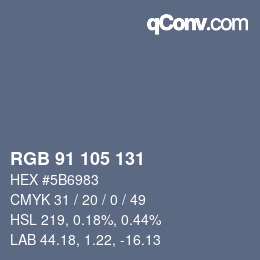 カラーコード: RGB 91 105 131 | qconv.com