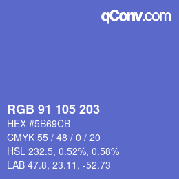 Color code: RGB 91 105 203 | qconv.com