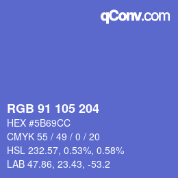 カラーコード: RGB 91 105 204 | qconv.com