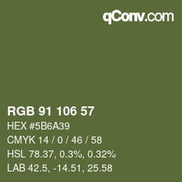 Color code: RGB 91 106 57 | qconv.com