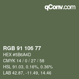 Farbcode: RGB 91 106 77 | qconv.com