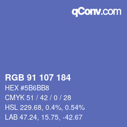 Color code: RGB 91 107 184 | qconv.com