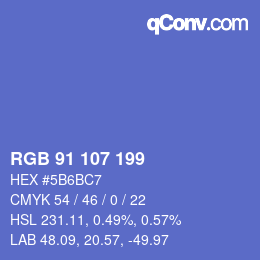 Color code: RGB 91 107 199 | qconv.com