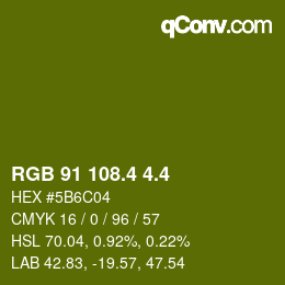 カラーコード: RGB 91 108.4 4.4 | qconv.com