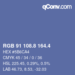 カラーコード: RGB 91 108.8 164.4 | qconv.com