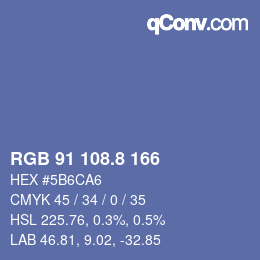 カラーコード: RGB 91 108.8 166 | qconv.com