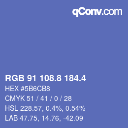 カラーコード: RGB 91 108.8 184.4 | qconv.com