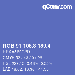 カラーコード: RGB 91 108.8 189.4 | qconv.com