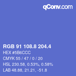 カラーコード: RGB 91 108.8 204.4 | qconv.com