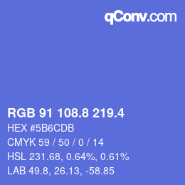 カラーコード: RGB 91 108.8 219.4 | qconv.com