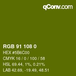 カラーコード: RGB 91 108 0 | qconv.com