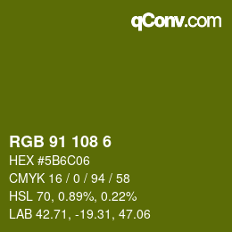 Color code: RGB 91 108 6 | qconv.com