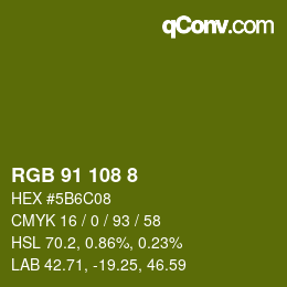 Color code: RGB 91 108 8 | qconv.com