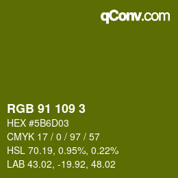 Color code: RGB 91 109 3 | qconv.com