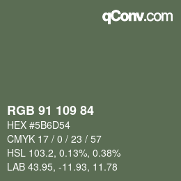 カラーコード: RGB 91 109 84 | qconv.com