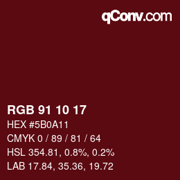 Color code: RGB 91 10 17 | qconv.com