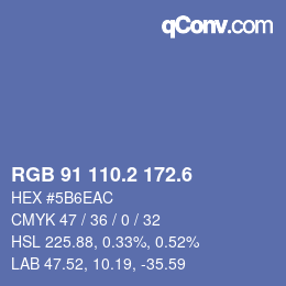 カラーコード: RGB 91 110.2 172.6 | qconv.com