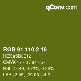 カラーコード: RGB 91 110.2 18 | qconv.com