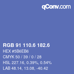 カラーコード: RGB 91 110.6 182.6 | qconv.com