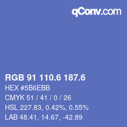 カラーコード: RGB 91 110.6 187.6 | qconv.com
