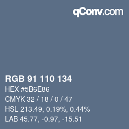 颜色代码: RGB 91 110 134 | qconv.com