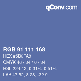 Color code: RGB 91 111 168 | qconv.com