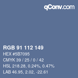 颜色代码: RGB 91 112 149 | qconv.com