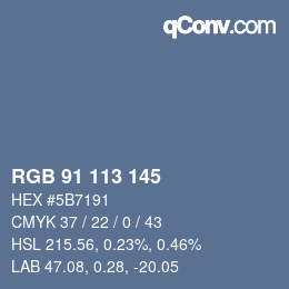 Farbcode: RGB 91 113 145 | qconv.com