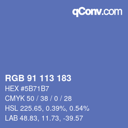 Color code: RGB 91 113 183 | qconv.com