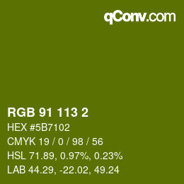 カラーコード: RGB 91 113 2 | qconv.com