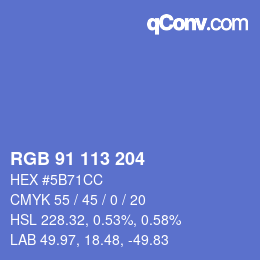 Color code: RGB 91 113 204 | qconv.com