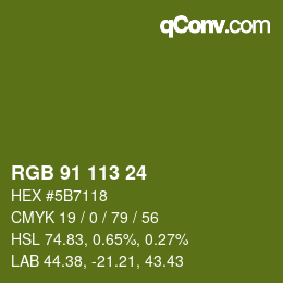 Color code: RGB 91 113 24 | qconv.com