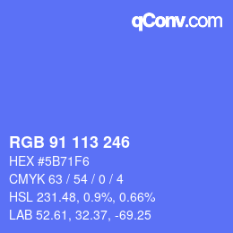 Color code: RGB 91 113 246 | qconv.com